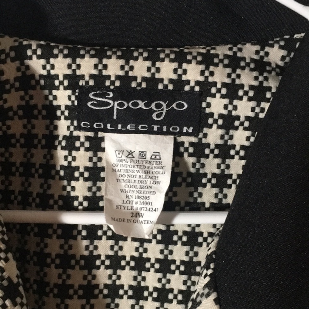 Spago Collection Black Houndstooth Button Front L… - image 2